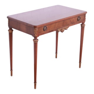 John Widdicomb French Regency Louis XVI Carved Walnut Vanity or Writing Desk, Circa 1920s For Sale