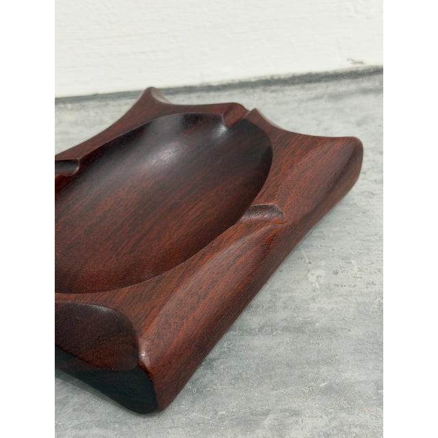 Wood Brazilian Modern Jacaranda Wood Ashtray or Catchall, 1980s For Sale - Image 7 of 12
