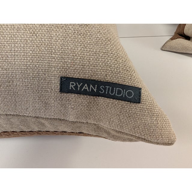 2020s Ryan Studio Brown Striped Pillows For Sale - Image 5 of 7