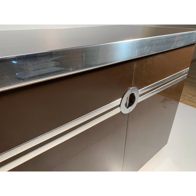 Pierre Cardin / Willy Rizzo / Milo Baughman Bar Cabinet on Castors For Sale - Image 13 of 14