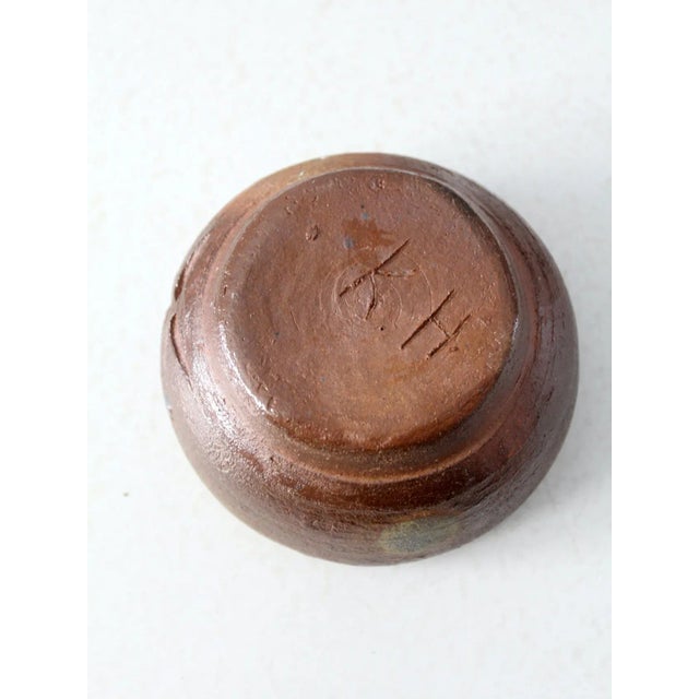 Brown Vintage Studio Pottery Bowl For Sale - Image 8 of 8