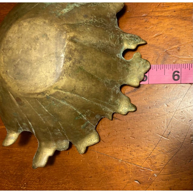 1960s Cast Solid Brass & Verdigris Clam Shell Dish For Sale - Image 11 of 12