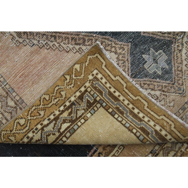 1970s Vintage Handmade Wool Cotton Beige Runner Rug For Sale - Image 4 of 11