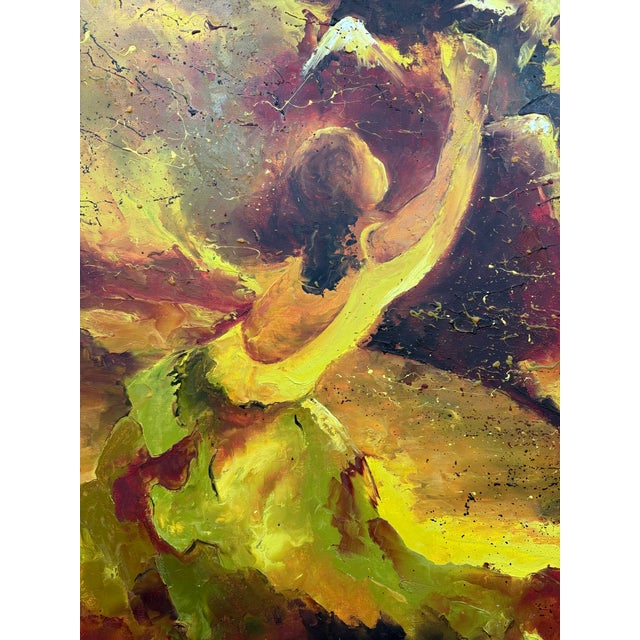 Large-scale abstract oil on canvas by Canadian artist Thérèse Fortin, known for her expressive fusion of figuration and...