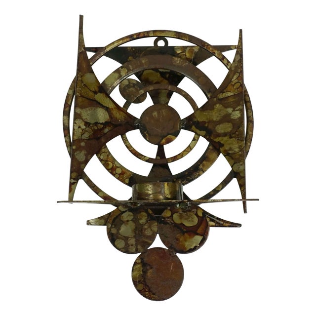 Mid-Century Modern Brutalist Wall Candleholder in Iron from Henrik Horst, 1970s For Sale