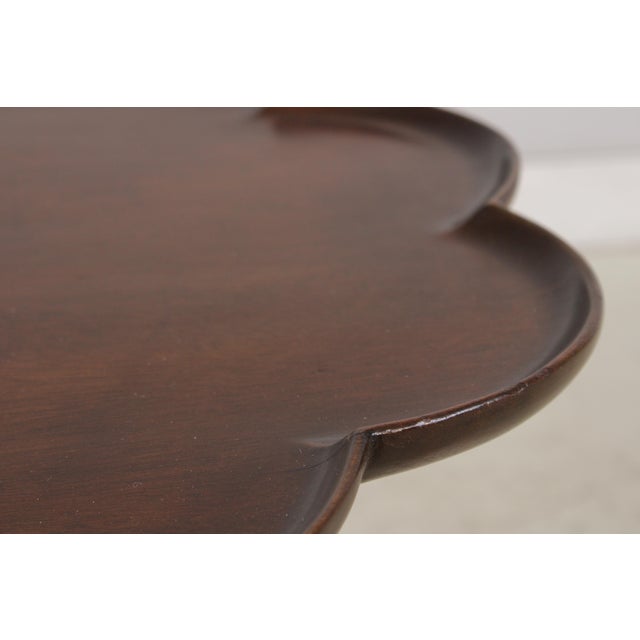Brown Biggs Scallop Tilt Top Mahogany Candle Stand Table For Sale - Image 8 of 12