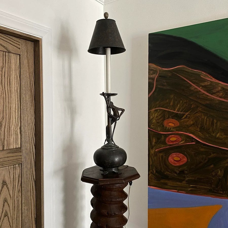 Mid 20th Century Maitland Smith Bronze Monkey Table Lamp