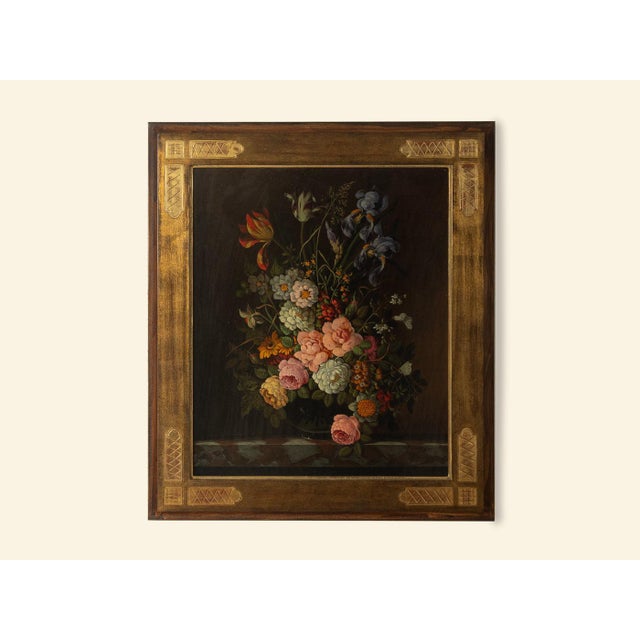 Oskar Denner, Floral Still Life, Oil on Panel For Sale - Image 7 of 7