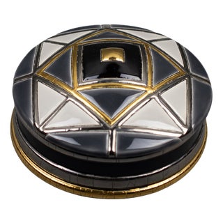 Géo Collection Ca Doro Box in Enamel by Clotilde D for Longwy, France, 2010s For Sale