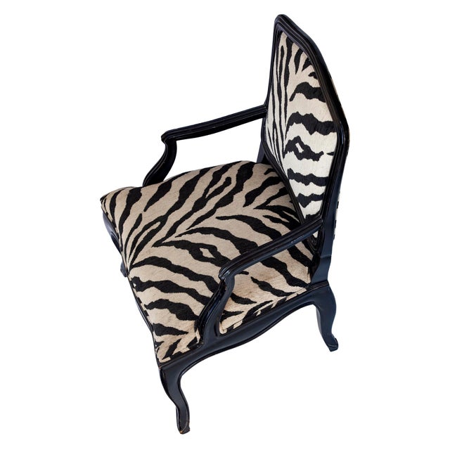 Vintage Faux Zebra Upholstered Chair, Pair For Sale - Image 12 of 15