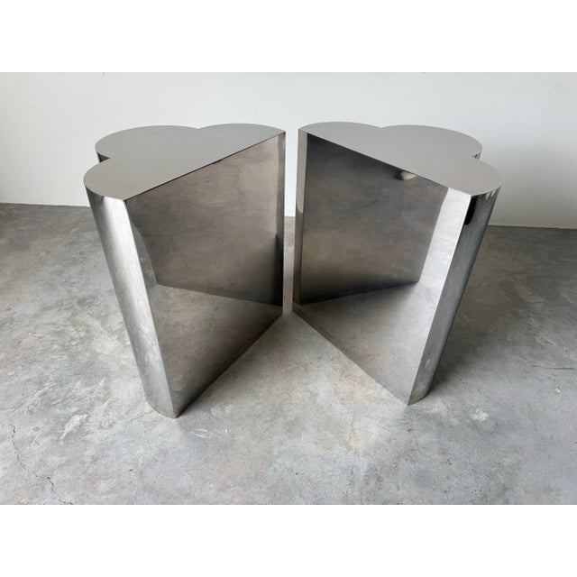 1970’s Curtis Jere–Style Trefoil / Clover Pedestal Base Dining Table With Glass Top For Sale In Miami - Image 6 of 12