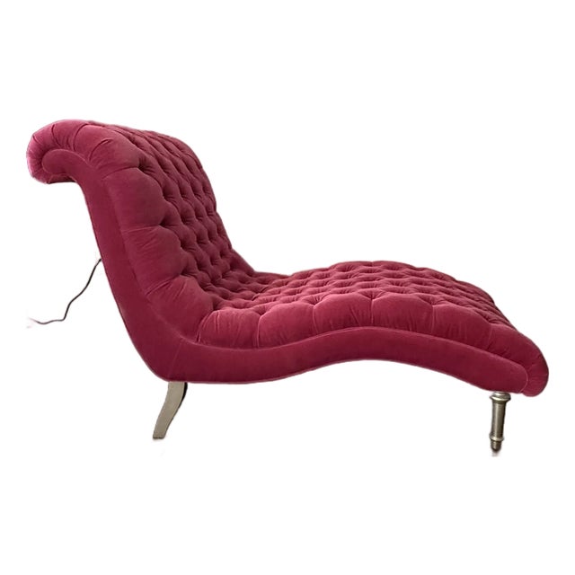 Ethan Allen Velvet Chaise Lounge For Sale