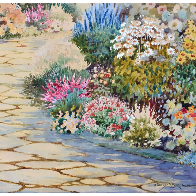 Mid Century Landscape -- In the Garden by Stanley Burchett For Sale In Monterey, CA - Image 6 of 7