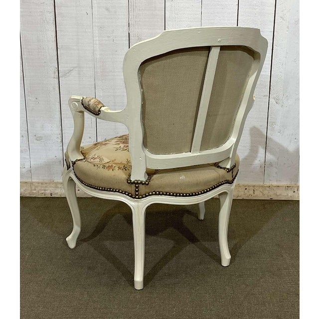 Beige Louis XV Style Cabriolet Armchair, 1970s For Sale - Image 8 of 11
