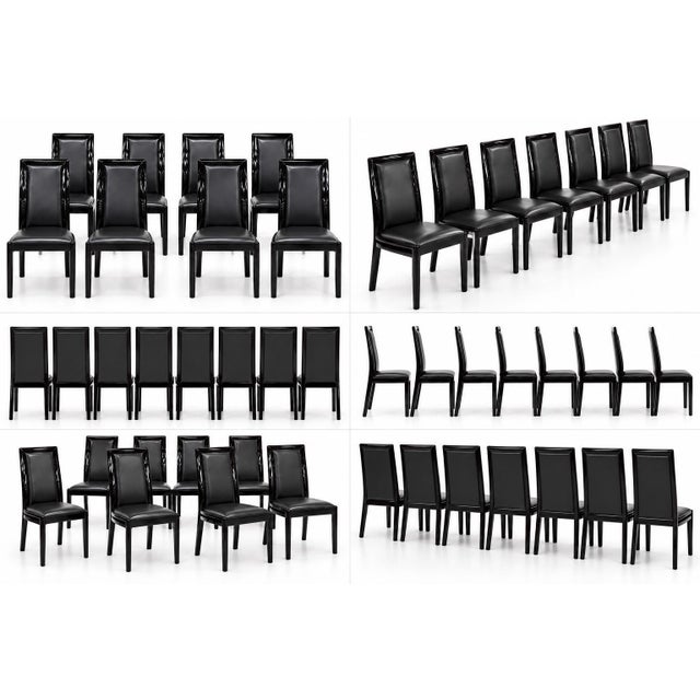 Post Modern Italian Black Lacquered Dining Chairs - Set of 8 For Sale - Image 4 of 4