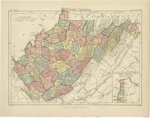 Antique Map of Virginia, 1888