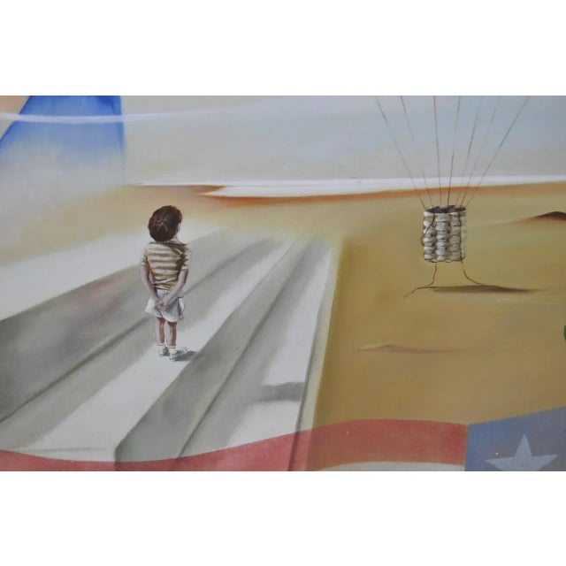 Carlo Wahlbeck Surreal Landscape Painting c.1970 For Sale - Image 5 of 8