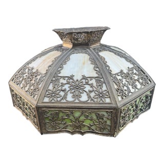 Early 20th Century Slag Glass Hanging Lamp Shade For Sale