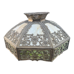 Early 20th Century Slag Glass Hanging Lamp Shade