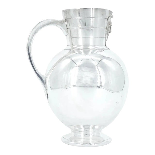 English Late 19th Century Silver Plate Tableware Serving Water Pitcher For Sale