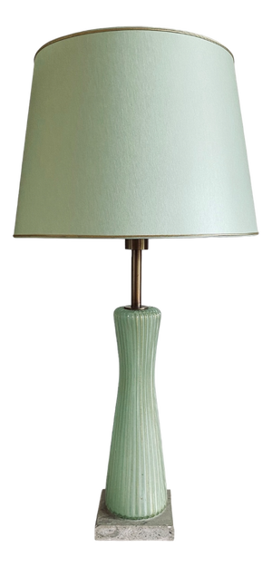 Mid-Century Modern Green Murano Glass Table Lamp from Barovier & Toso, 1940s