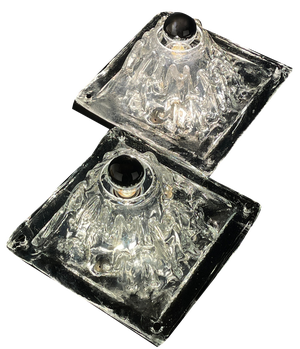 Murano Wall Lamps Polifemo by Angelo Brotto for Esperia, Italy, 1970s, Set of 2