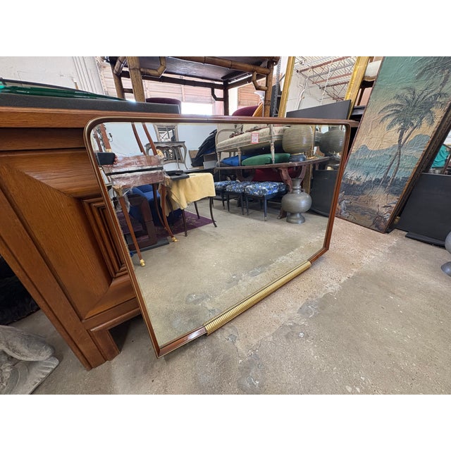 Silver 1940s Italian Art Deco Horizontal Mirror For Sale - Image 8 of 11