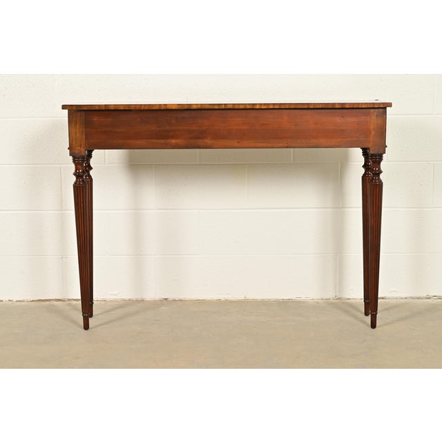 Maitland Smith English Regency Chinoiserie Hand-Painted Red Lacquered Console Table For Sale - Image 13 of 14