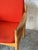 Vintage Danish Oak Lounge Chair by Skive Møbelfabrik Mid-Century Modern Red Upholstery For Sale In Los Angeles - Image 6 of 13