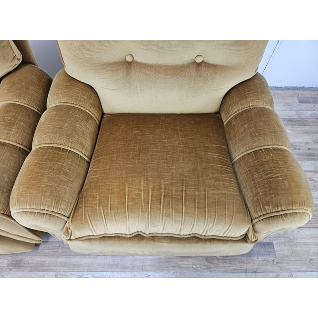 Vintage Italian Fabric Armchairs, 1970, Set of 2 For Sale - Image 13 of 18
