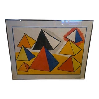 1970s Alexander Calder Original Lithograph Signed Numbered Edition Framed #80/100 MCM For Sale