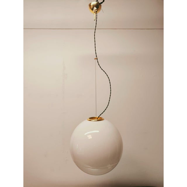1950s Murano Globe Sphere Suspension with Brass Frame, 1950s For Sale - Image 5 of 16