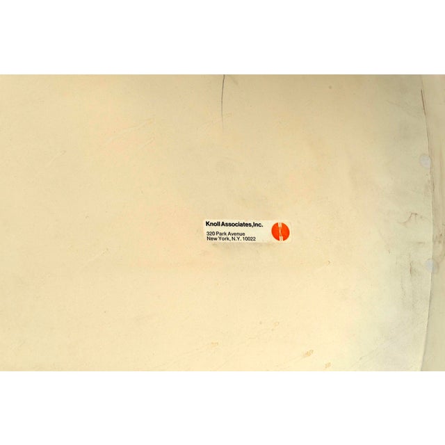 Metal Vintage Eero Saarinen for Knoll International White Oval Tulip Cocktail Table Laminate Top Cast Iron Base 1957 For Sale - Image 7 of 9