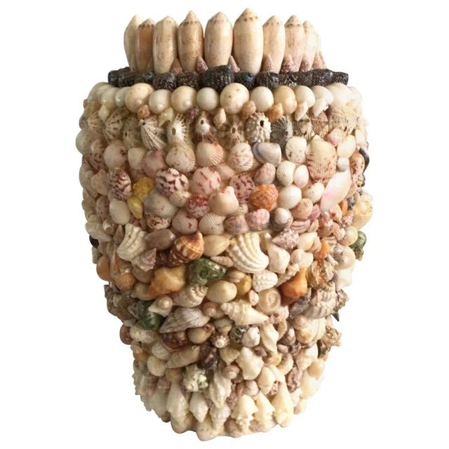 1970s Handmade Shell Art Vase For Sale - Image 10 of 10