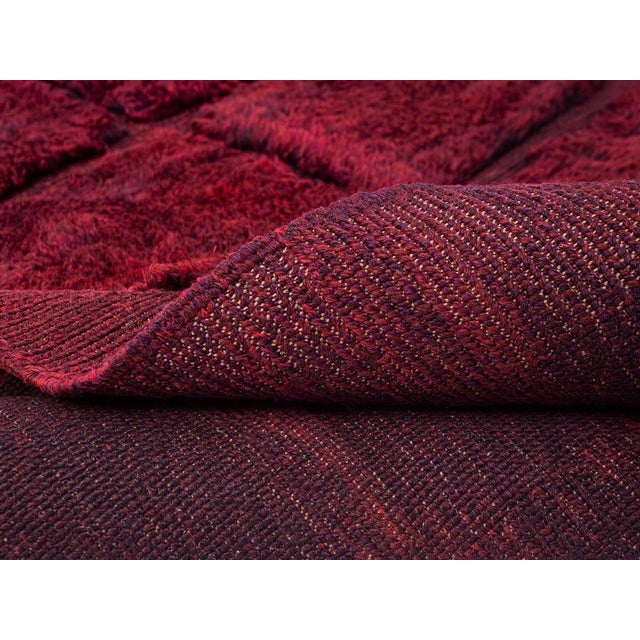 2020s Luxe Velvet Grid Hand-Knotted Wool Rug | 10'1" X 6'9" | One of a Kind For Sale - Image 5 of 7