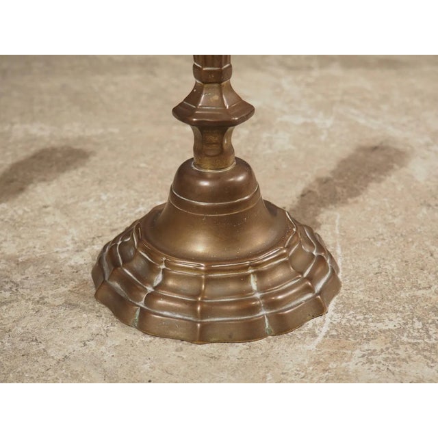 Pair of 18th Century French Patinated Bronze Candlesticks For Sale - Image 4 of 12