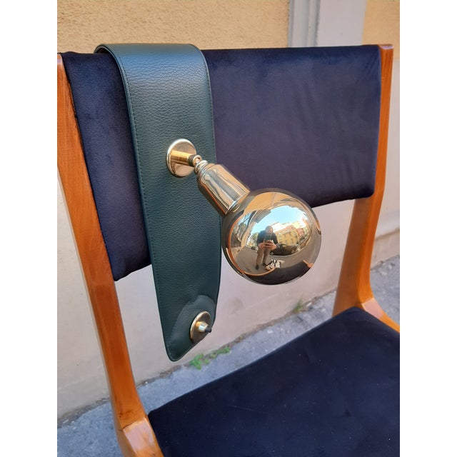 Mid-Century Modern Model LP01 Armchair Lamp in Dark Green, Polished Brass with Power Bank Charging by Luigi Caccia Dominioni for B&B Italia, 1990s For Sale - Image 3 of 12