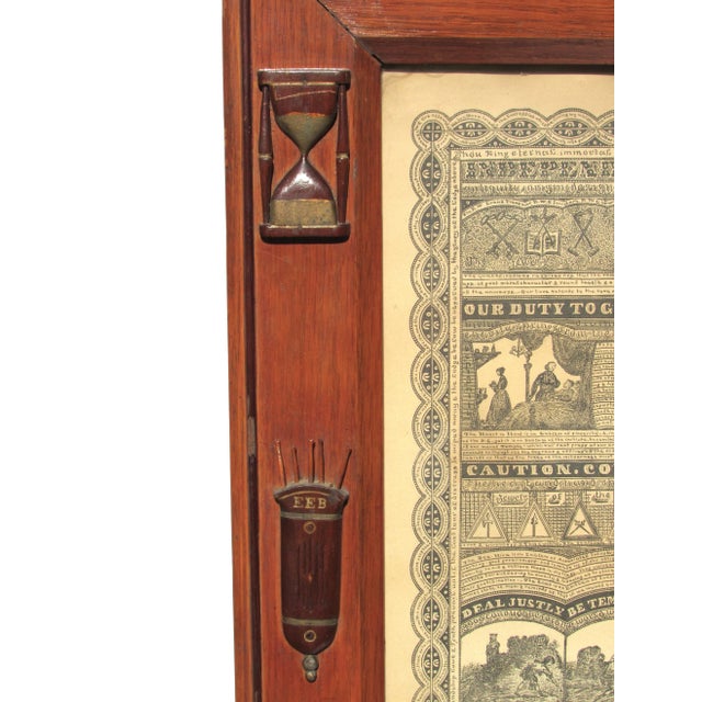 Brown 1874 American Folk Art Frame Hand Carved Symbols Fraternal Order Odd Fellows Ioof For Sale - Image 8 of 9