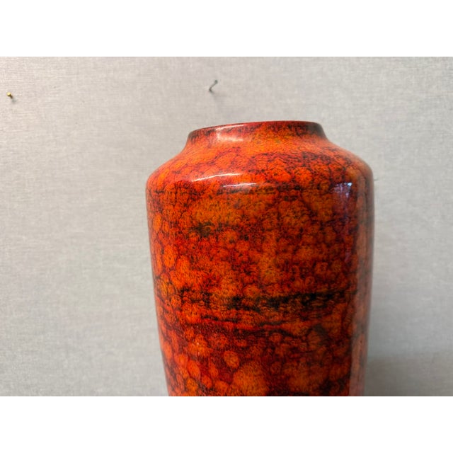Vintage Fat Lava Vase in Orange from Scheurich, 1970s For Sale - Image 4 of 16
