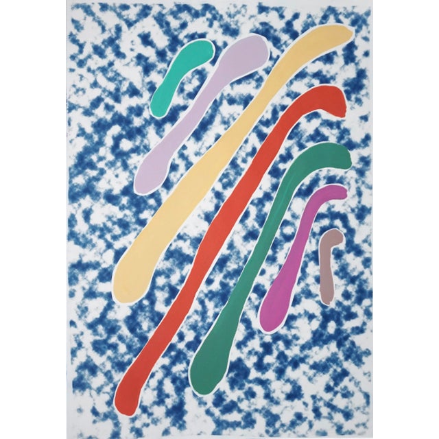 2020 "Pastel Dreamy Drips" Mixed-Media Cyanotype by Kind of Cyan For Sale