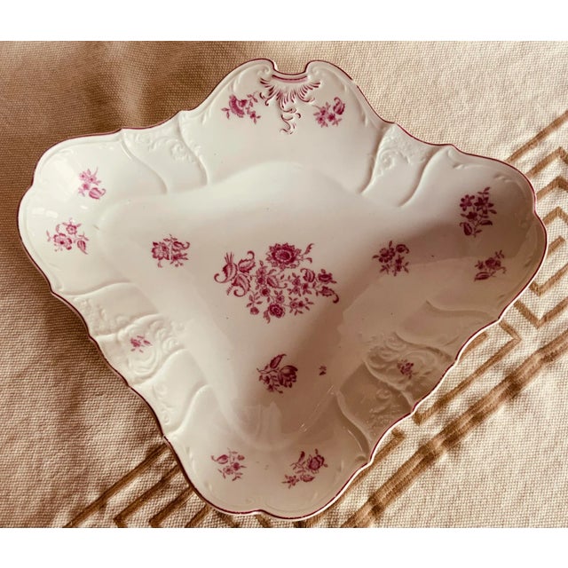 French Porcelain , Diamond Shape Serving Dish, Circa 1820 — Rose Floral For Sale - Image 9 of 9