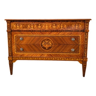 Louis XVI Style Chest of Drawers in Veneered and Inlaid Wood For Sale