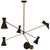 Mid-Century Modern Bespoke Six-Arm Brass Fixture in the Stilnovo Manner For Sale - Image 3 of 3