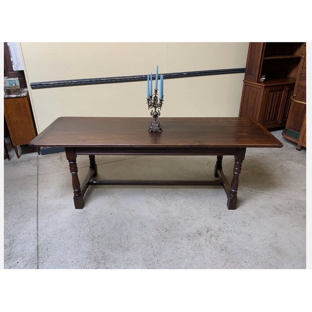 Vintage Monastery Table in Oak, 1940 For Sale - Image 4 of 11