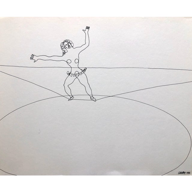 (after) Alexander Calder, Alexander Calder Circus Reproduction Lithograph of a Drawing, 1964 For Sale