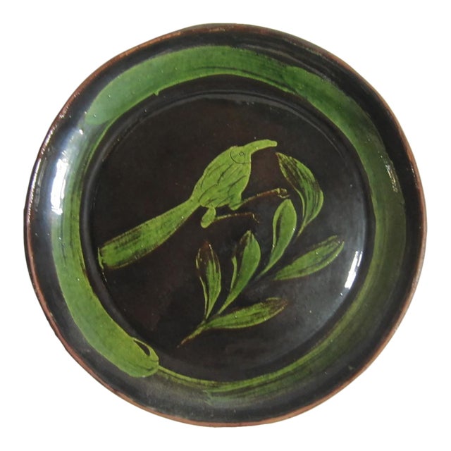 Vintage Patamban Mexico Redware Pottery Plate For Sale