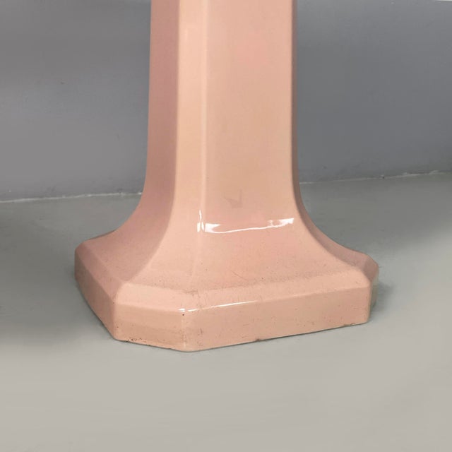 Pink Italian Art Deco Pink Ceramic Bidet and Sink, 1920s, Set of 2 For Sale - Image 8 of 18