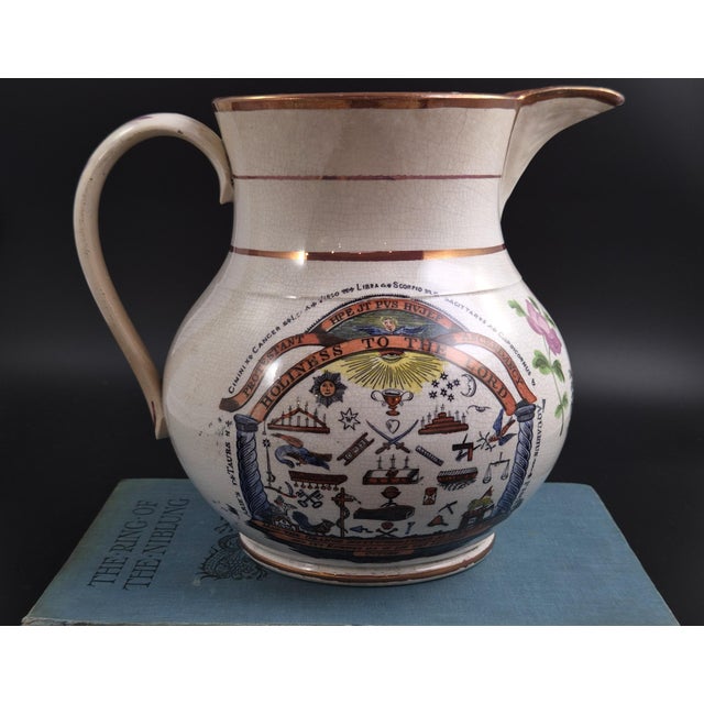 Orange Order Commemorative Jug in Polychrome Earthenware from Staffordshire, 1840s For Sale - Image 12 of 12