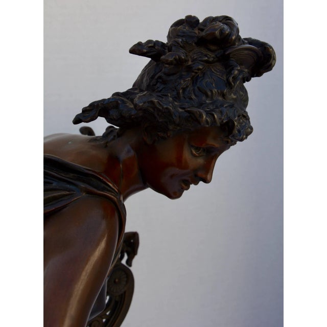Gold 19th Century Le Melodie Bronze Statue by Albert-Ernest Carrier-Belleuse For Sale - Image 8 of 11