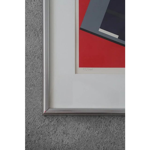 Mid-Century Modern Peder Duke, Composition, Color Serigraph, 1989, Framed For Sale - Image 3 of 5